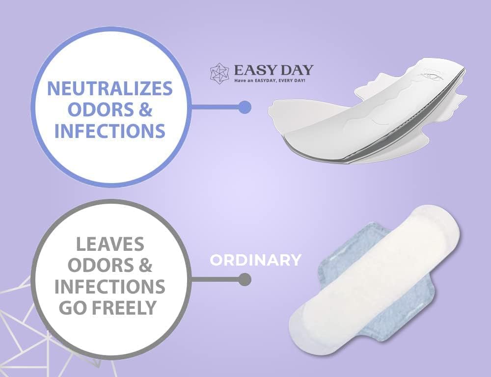 EASYDAY Overnight Heavy Flow(2-in-1 Period & Light Bladder Leakage Feminine Pads) Wings,[PATENTED]