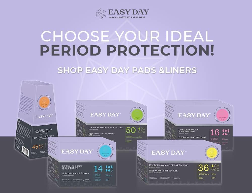 EASYDAY Overnight Heavy Flow(2-in-1 Period & Light Bladder Leakage Feminine Pads) Wings,[PATENTED]