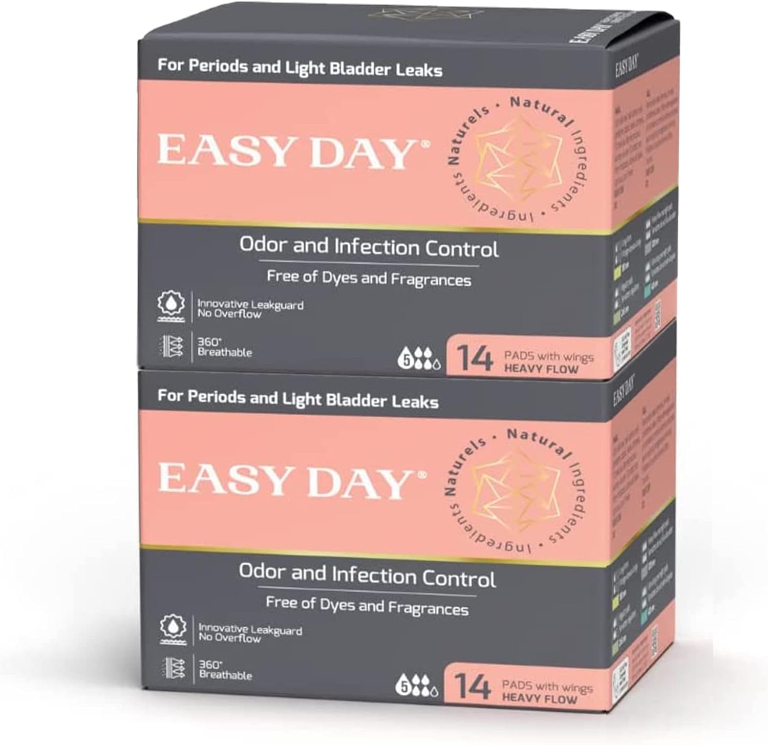 EASYDAY Heavy Flow(2-in-1 Period & Light Bladder Leakage Feminine Pads) with Wings