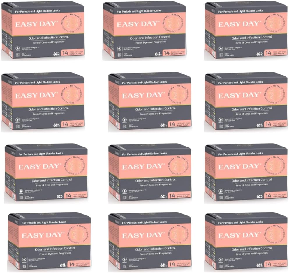 EASYDAY Heavy Flow(2-in-1 Period & Light Bladder Leakage Feminine Pads) with Wings